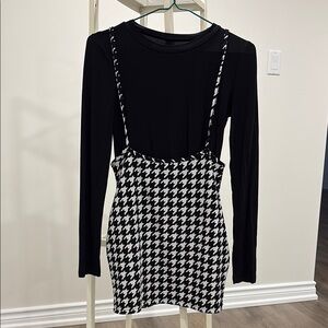 Black and White Houndstooth Dress